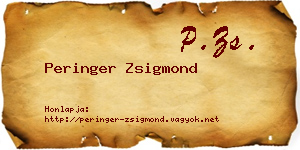 Peringer Zsigmond névjegykártya
